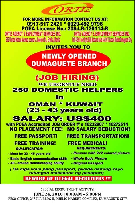 Latest Job Openings in Dumaguete .